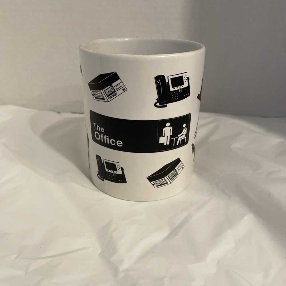 White Office Mug with Black Accents